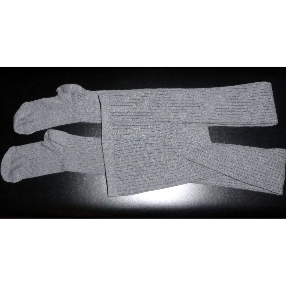 Chloe Made in France Cotton Rib Knit Gray Tights